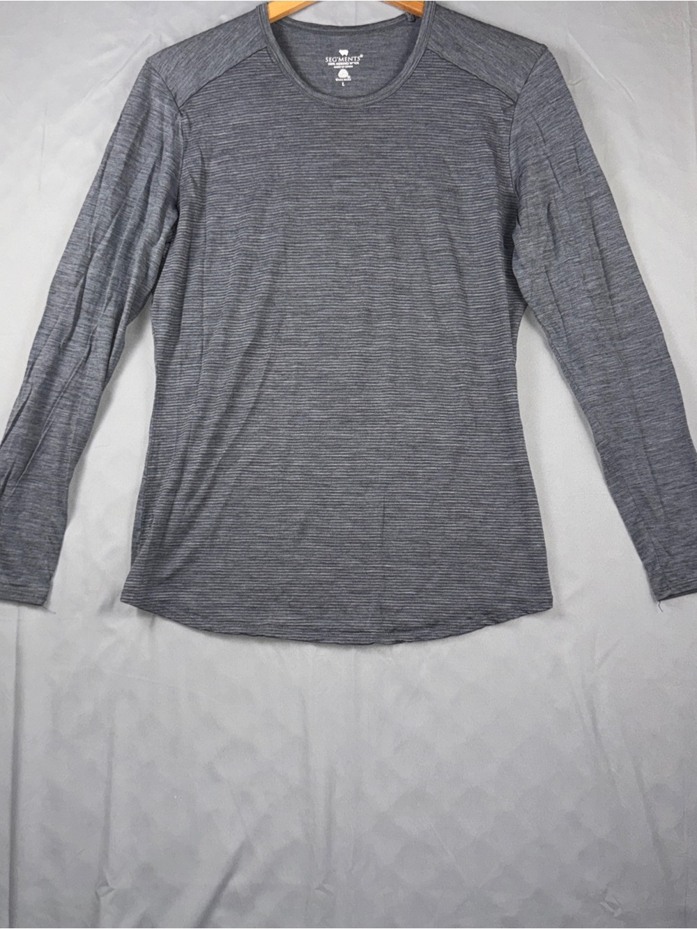 SEG'MENTS Shirt Mens Large Gray Long Sleeve Merino Wool Base Layer Hiking